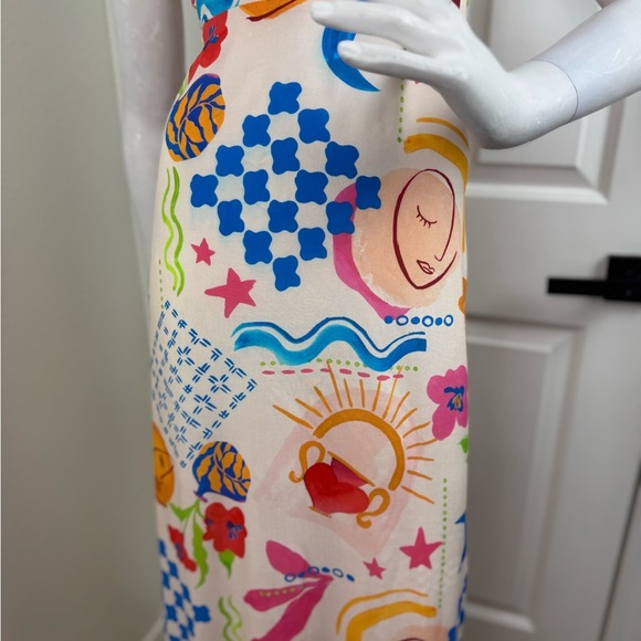 Paper Heart Womens Summer Maxi Dress Size Medium Sun Stars Floral Sexy Back. B19 - Picture 6 of 15